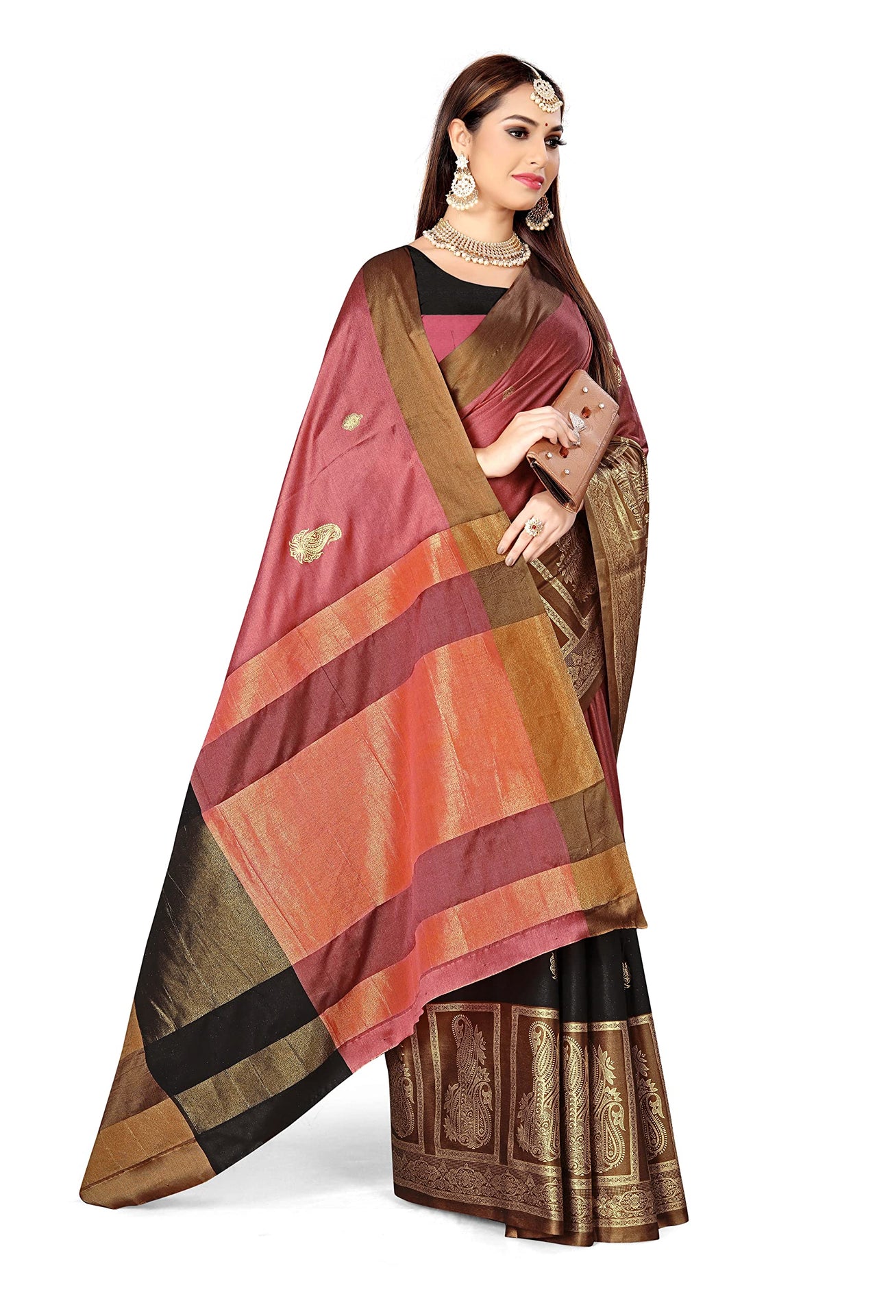 GRECIILOOKS Women Soft Cotton & Silk Saree For Women Banarasi Saree With Un-stitched Blouse piece