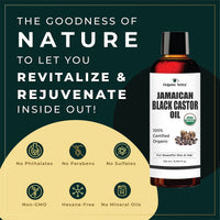Organic Netra Sindoor/Kumkum Paste -8gm and Organic Netra Cold Pressed Jamaican Black Castor Oil for Hair Growth - 250ml