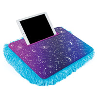 3C4G THREE CHEERS FOR GIRLS - Celestial Deluxe Fur Lap Desk - Portable Lap Pillow Desk for Kids with Media Slot - 12” x 16.9” Lap Desk for Laptop, Tablets, & Notebooks