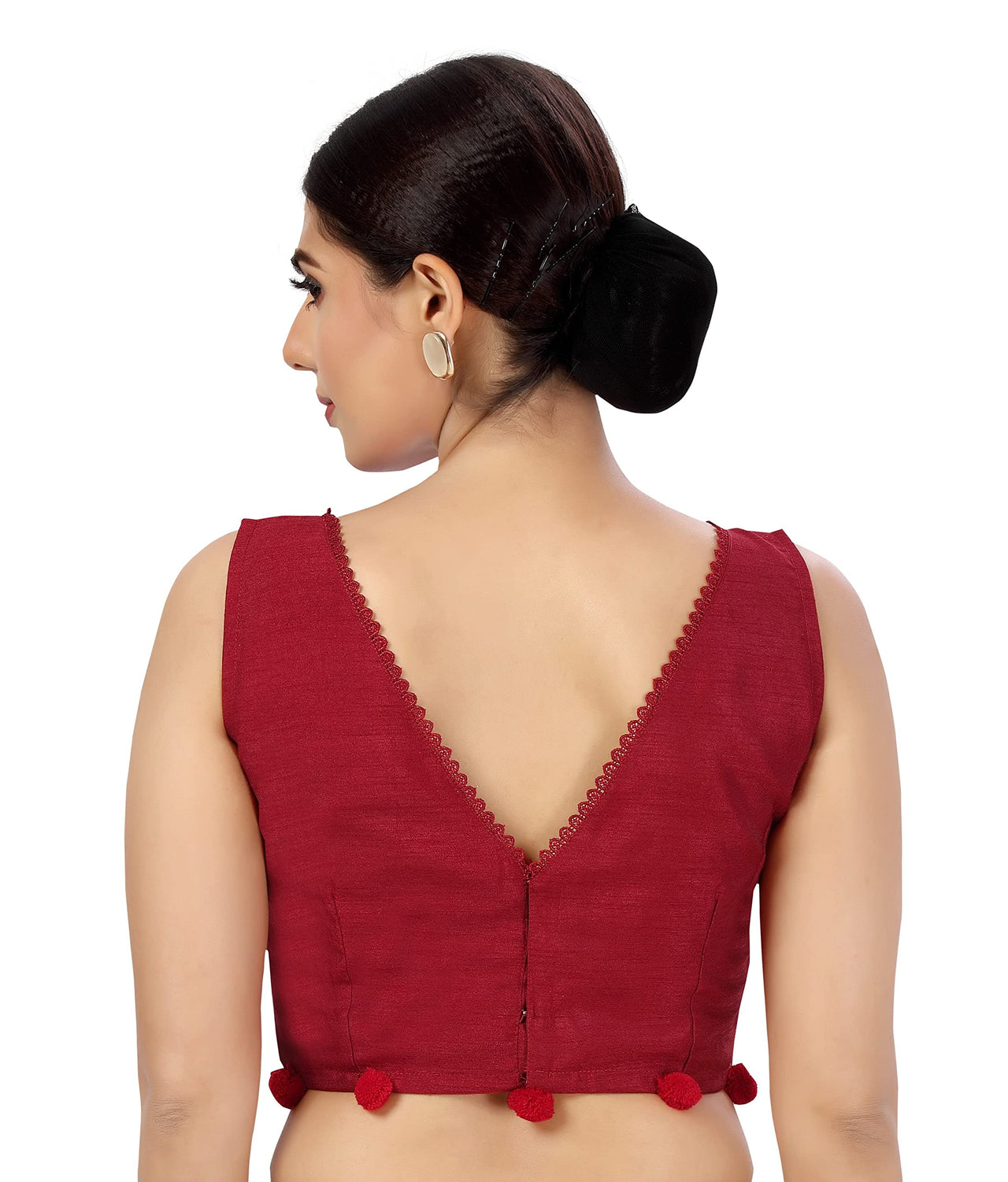 X3 Women's  Polyester Silk Sleeveless Saree Blouse