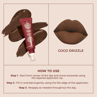 LoveChild Masaba Blurring Lip Tint, Coco Drizzle (Caramel Brown), Lightweight, Velvety Matte Finish, Hydrating Lip Color with Hyaluronic Acid, Squalane & Shea Butter, For All Indian Skin Tones, 8ml