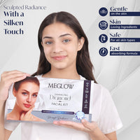 Meglow Beauty Combo for Women Pack of 3- Diamond Kit Facial Kit (105g) with with Complete 5 steps Facial System For Prompt Radiance || Gold Bleach Cream ((2)50g Each)