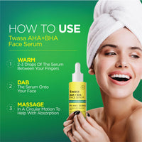 Twasa 8% AHA + 2% BHA Exfoliating Face Serum For Reduces Excess Oil, Fights Acne | Skin Renewal, Improved Skin Texture, Brightening & Even Skin Tone, Men & Women | 30ml
