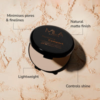 Mila Beauté Perfecting Compact Powder | Natural Matte Finish| Longstay with SPF 15 | Minimized Pores and Finelines | Controls Shine | Lightweight Compact Powder | Shade - (Beige 16g)