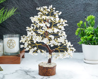 Clear Quartz Crystal Tree of Life - Chakra Tree for Positive Energy, Feng Shui Decor - Gemstone Money Bonsai Tree, Good Luck Healing Crystals - Meditation Stones, Spiritual Unique Gift 10-12