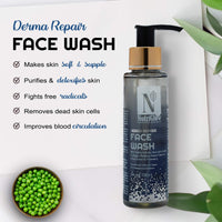 NutriGlow Advanced Organics Derma Repair Face Wash For Repair Cells, Skin Lighting, Soft & Supple Skin, Remove Dead Skin Cells, Clear Skin Impurities, 100ml