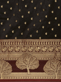 Pandadi Saree Women's  Banarasi Silk Saree With Unstitched Blouse Piece