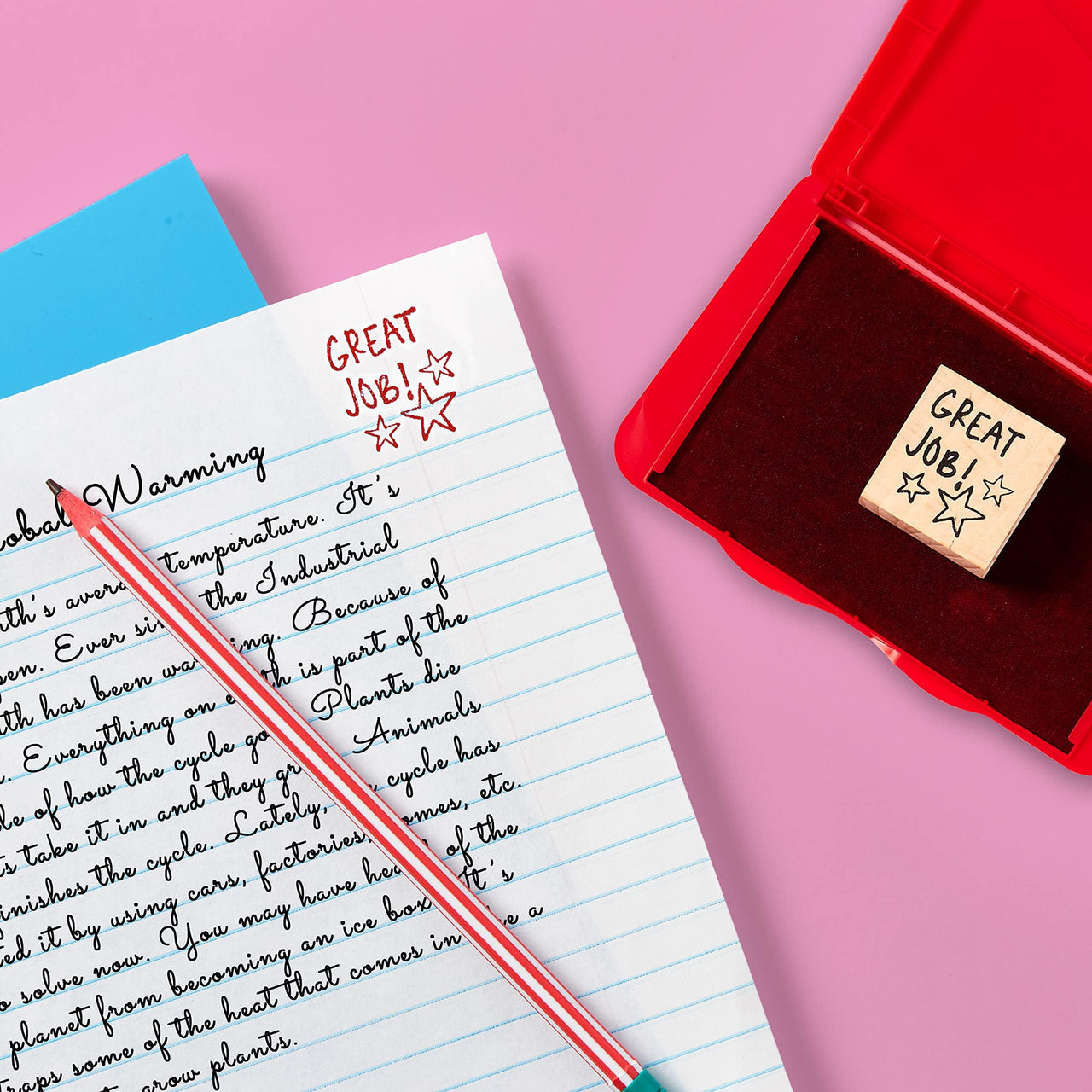 Avery Carter's  Felt Red Stamp Pad, 2.75 x 4.25 Inch Ink Pad (21071)