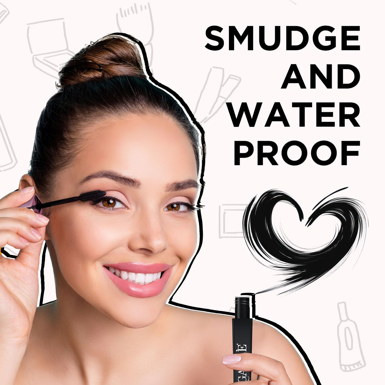 Orgatre Boldgaze Waterproof Volumizing Mascara 4.5ml for High Volume & Long-Lasting Curl | Smudge-Proof Black Mascara for Women | Suitable for Eyebrows & Lower Lashes