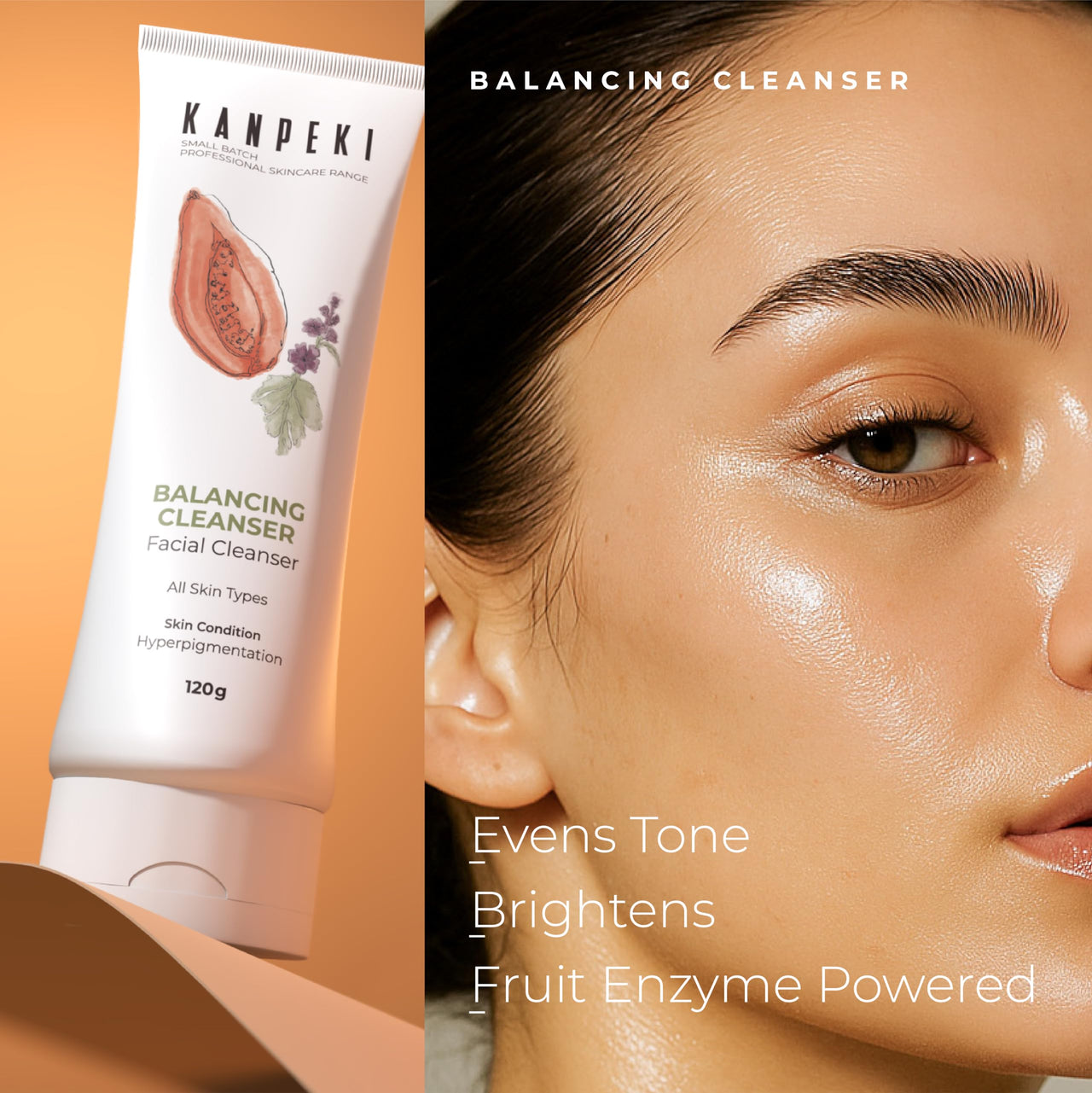 Kanpeki Balancing Cleanser Face Wash to Gently Brighten Skin | Cleanser for Dry to Normal & Sensitive | Reduces Hyperpigmentation | Provides Even Skin Tone | Japanese Skin Care Product