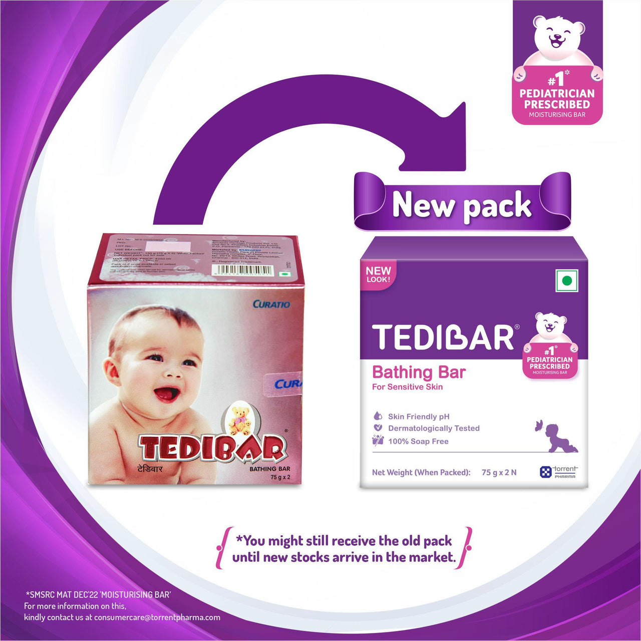 TEDIBAR Combo Pack of Moisturising Baby Bathing Bar 75gx2(Pack of 1) + B4 Nappi Baby Wipes - 30 | Alcohol and Preservative-Free Baby Wipes | Dermatologically Tested - By Torrent Pharma