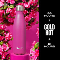 S'well Stainless Steel Water Bottle, 17oz, Azalea Pink, Triple Layered Vacuum Insulated Containers Keeps Drinks Cold for 36 Hours and Hot for 18, BPA Free, Perfect for On the Go 17 oz