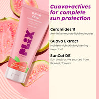 PLIX - THE PLANT FIX Guava & Roses Regime for Bright Skin & Balanced Skin pH| Hydrating Cleanser| 2-in-1 Toner Serum| Smoothie Moisturizer| Invisible Sunscreen Gel With SPF 50+ PA +++| For Men & Women| Pack of 4