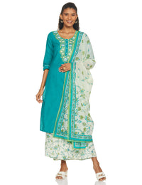 Aurelia Women Polyester Kurta & Palazzo With Dupatta Set