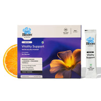 Bloom Vitality Support Water Soluble Powder | 20 Easy Pour Sticks (Pack of 1) | Unique Blend of Fenugreek Extract + L-Arginine | Stress Relief & Relaxation