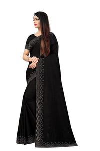 PUNYATHA CREATION Women's  & Girl's  Chanderi Chanderi Saree With Blouse Piece