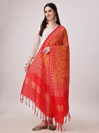 KAPAAHA Women's  Woven Silk Bandhani Patola Dupatta, Width 45 inch, Length 2.5 meter
