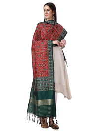 KAPAAHA Women's  Woven Silk Bandhani Patola Dupatta, Width 45 inch, Length 2.5 meter