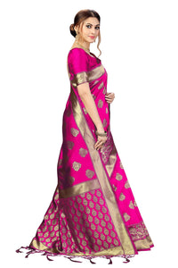 PANASH TRENDS Women's  Kanchipuram Banarasi Art Silk Saree with Blouse Piece