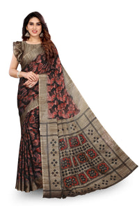 MIRCHI FASHION Women's  Designer Chiffon Floral Prints Saree with Blouse Piece