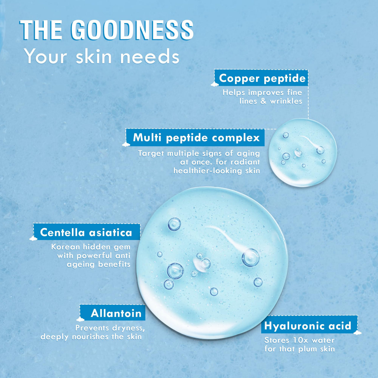 Glamveda Copper Peptide & Hyaluronic Acid Advance Age Support face Wash | Anti Ageing & Firming | All Skin Types | Multi Peptide Complex & Centella Assiatica | 100ml