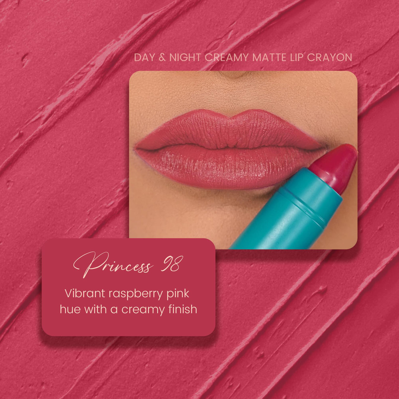 Parul Garg Beauty Creamy Matte Lip Crayon | Soft Matte & Hydrating Formula with Almond Oil & Vitamin E | Rich Pigment & Comfortable Wear | 100% Vegan (Princess 98)