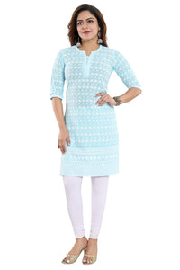 QUEEN SHIELD Women's  Formal & Casual Cotton Chikan-Kari Kurta (4444.)