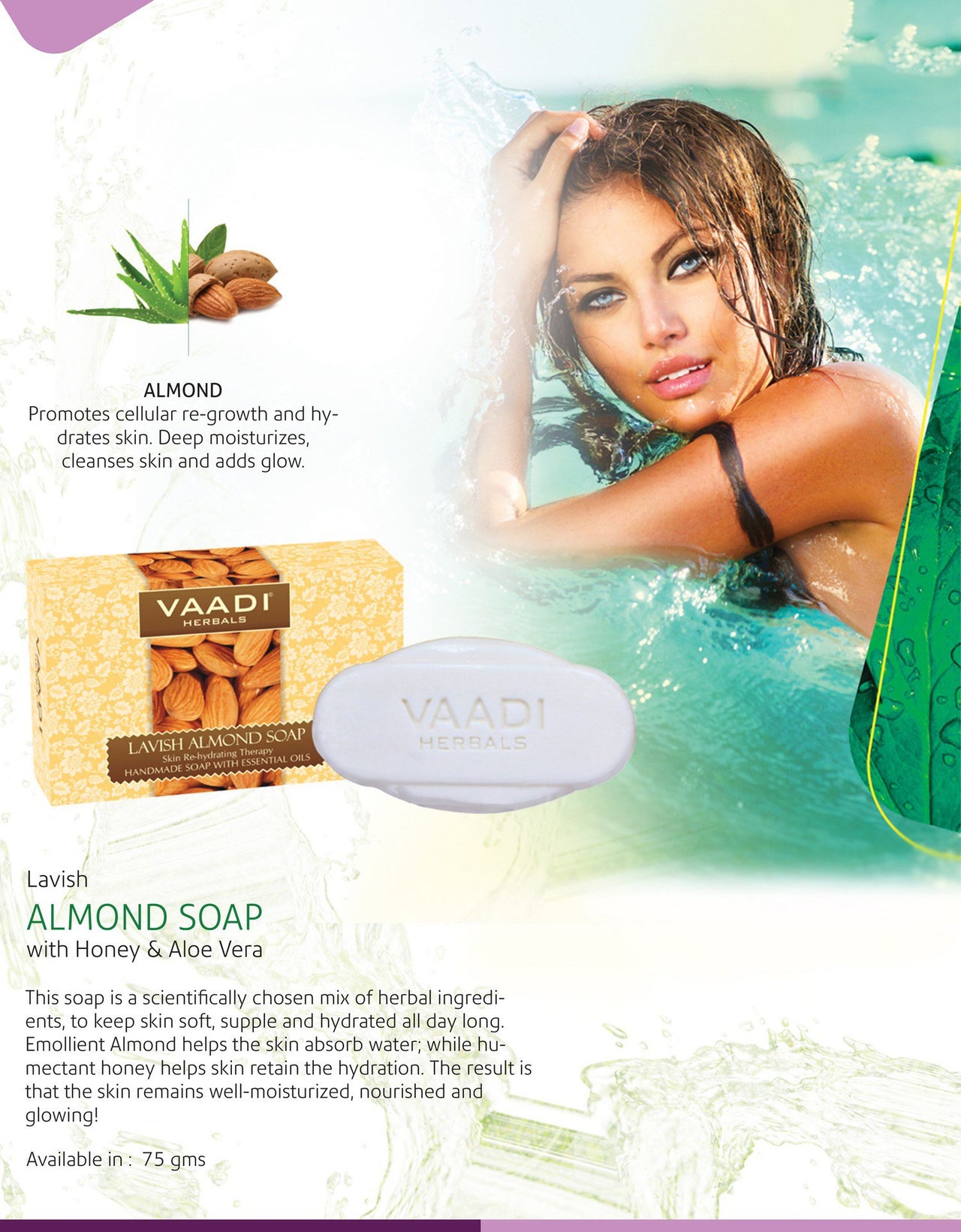 Vaadi Herbals Lavish Almond Soap, 75g