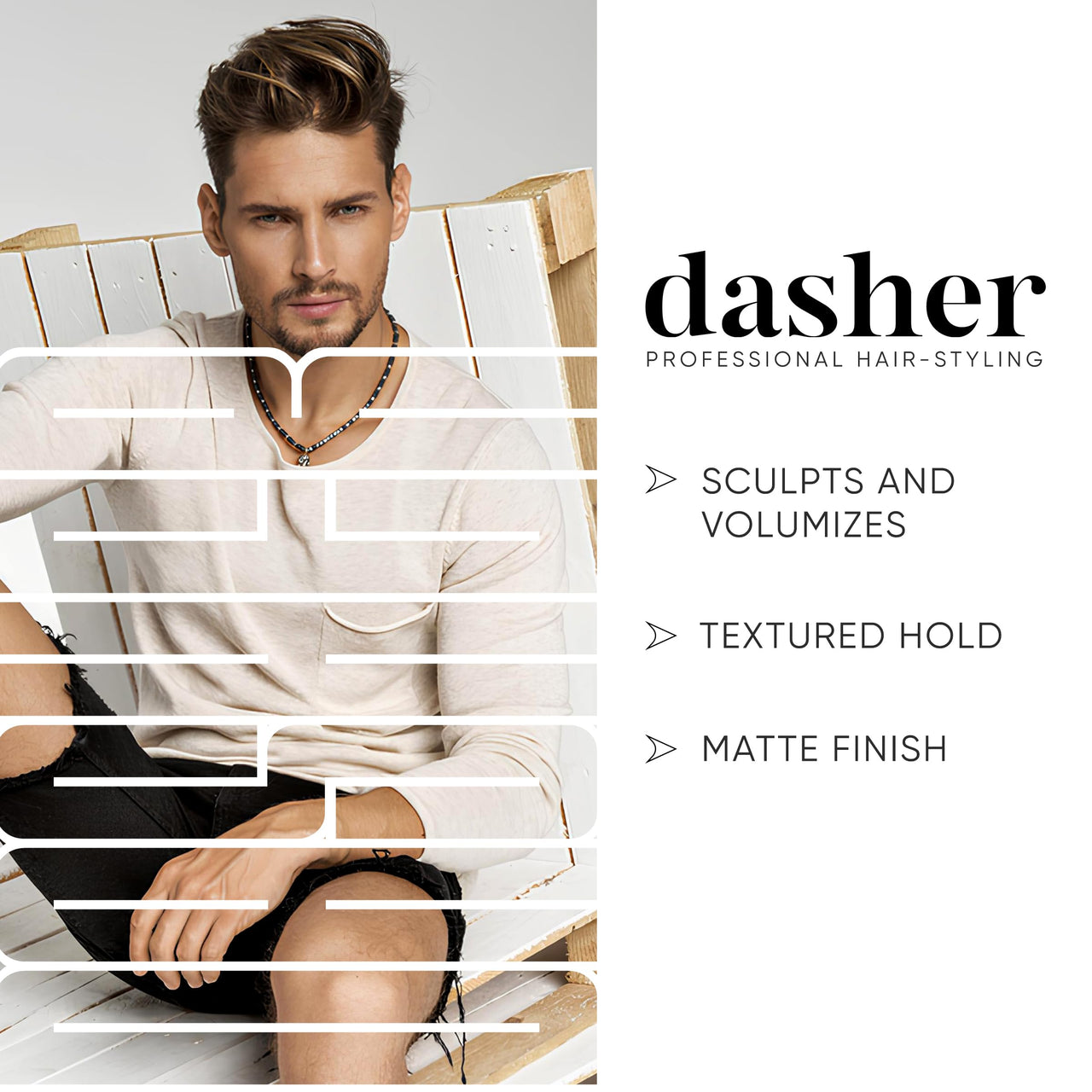 Dasher Sea Salt Spray (100ml + 100ml) Pack of 2 For Texturized & High-Volume Hairstyles With Medium Hold, Thickens Hair, With Ginseng & Vitamin E (100ml)