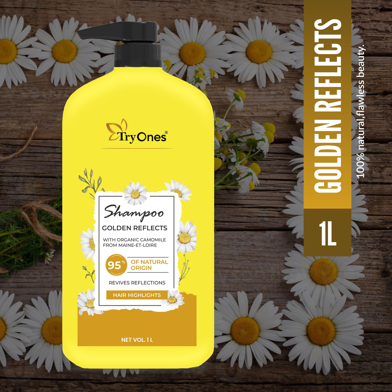 TryOnes gold shampoo for radiant, soft and silky hair For Hair Moisturizing Shine And Protection With Argan Oil 1000 ml