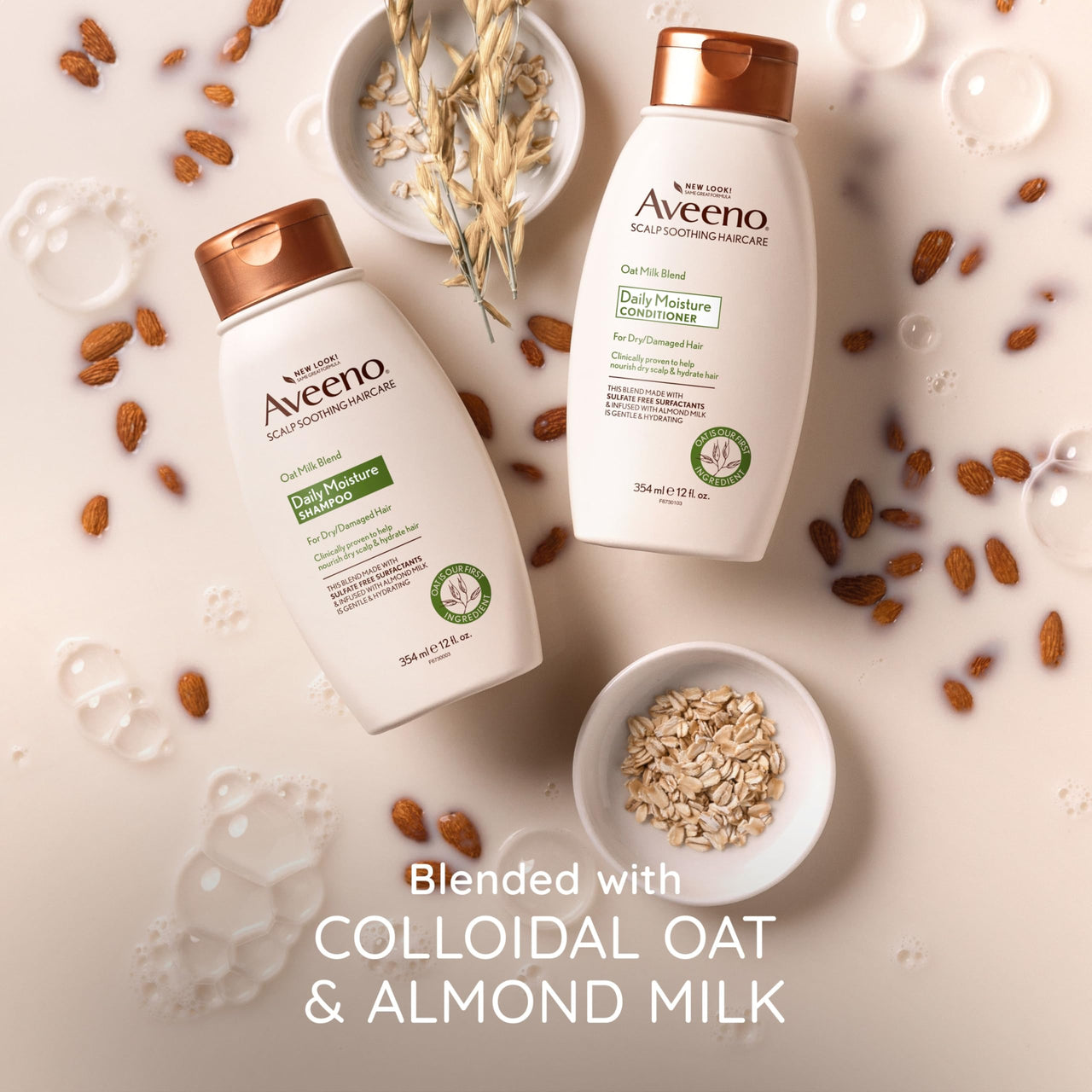 Aveeno Scalp Soothing Oat Milk Blend Shampoo For Daily Moisture & Light Nourishment, Sulfate Free Shampoo, No Dyes Or Parabens, 354ml