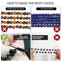 Triple Protection Bracelet for Women, Genuine Premium Healing Crystal Bracelet Amethyst Obsidian Hematite 8mm for Protection and Balance Bringing Good Luck Prosperity Happiness amethyst Triple Bracelet