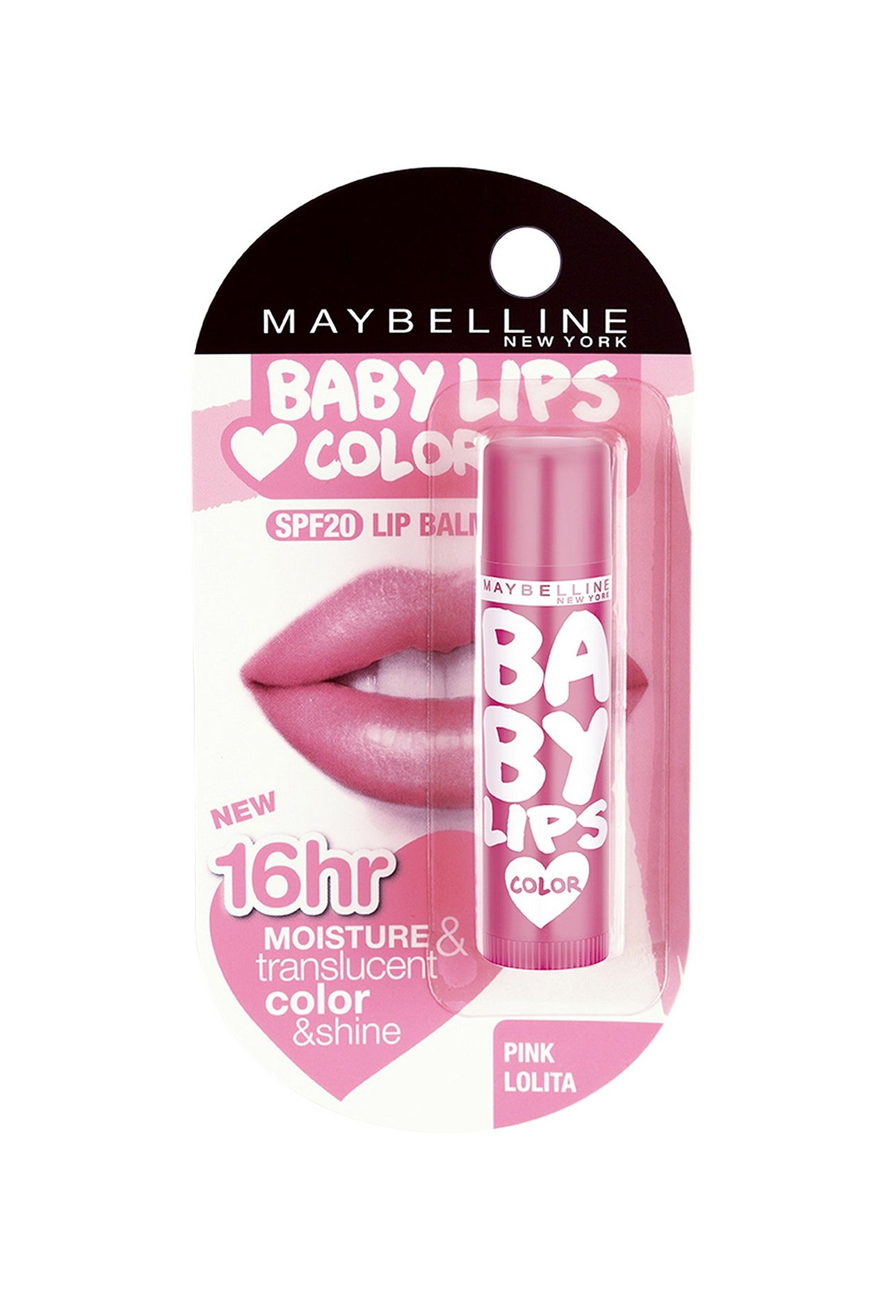 Maybelline New York Colossal Kajal, Super Black, 0.35g And Baby Lips Lip Balm, Translucent Finish - Pink Lolita, 4g