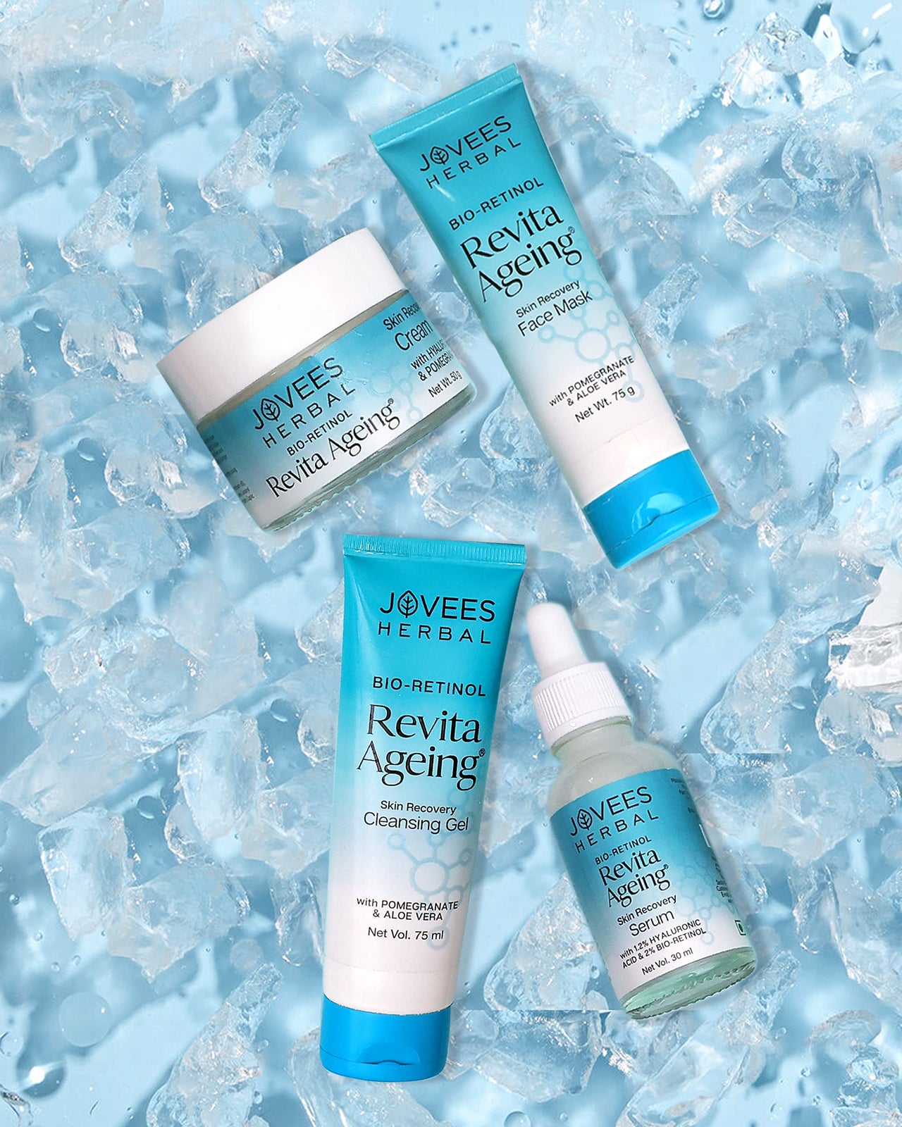 Jovees Herbal Bio-Retinol Revita Ageing Cleansing Gel To Reduce Fine Lines & Wrinkles 75ml