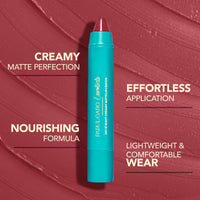 Parul Garg Beauty Creamy Matte Lip Crayon | Soft Matte & Hydrating Formula with Almond Oil & Vitamin E | Rich Pigment & Comfortable Wear | 100% Vegan (Prom Queen 23)