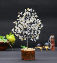 Citrine Chakra Tree of Life - Crystal Tree for Positive Energy, Handmade Gemstone Tree, Feng Shui Decor - Good Luck Money Tree Bonsai, Healing Crystals, Home Decoration, Spiritual Mystical Gift Citrine (Silver Wire)