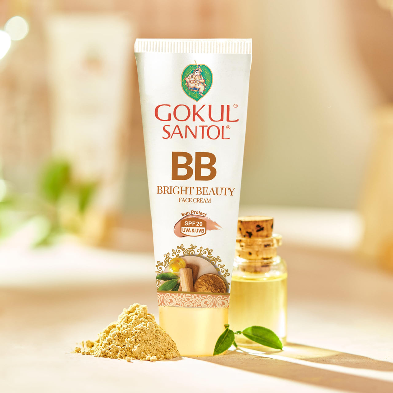 Gokul Santol Pure Sandalwood BB Cream - Brightening Beauty Cream with UV Protection | 25g (Pack of 3) | Moisturizing & Blemish-Free Coverage