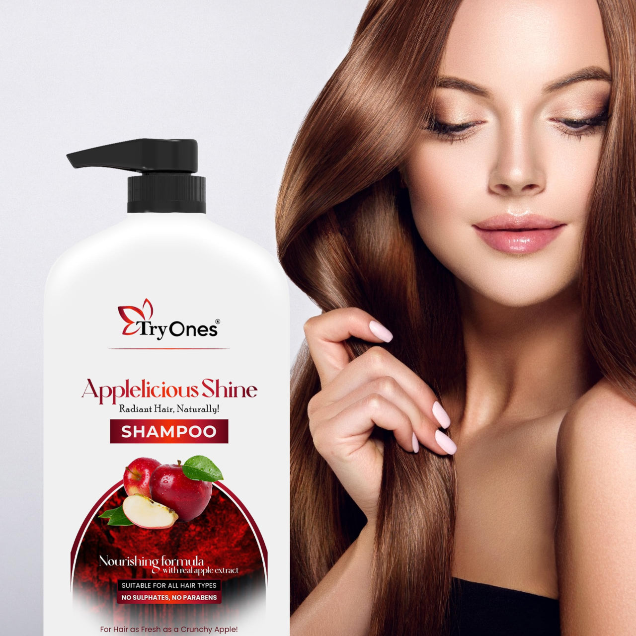 TryOnes Apple Cider Shampoo Men & Women Dry & Frizzy Hair | Helps Control Hair Fall & Promotes Hair Growth Shampoo| For Men & Women - 1000 ML