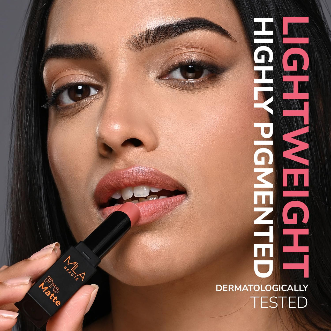 Mila Beauté Pro Matte Lipstick | Highly Pigmented & Long lasting | Semi Matte Finish | Light Weight Lipstick | Single Swipe Application | Luxurious Lip Color | Shade - (Nargis, 4.2g)