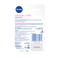 NIVEA Lip Balm, Original Care, 4.8g