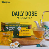 Chaayos Chamomile Tea - 25 Chamomile Green Tea Bags | Chamomile And Green Tea Leaves | Contains Pure Chamomile Flowers | Rich In Antioxidants | Whole Leaf Tea - 150 Gm