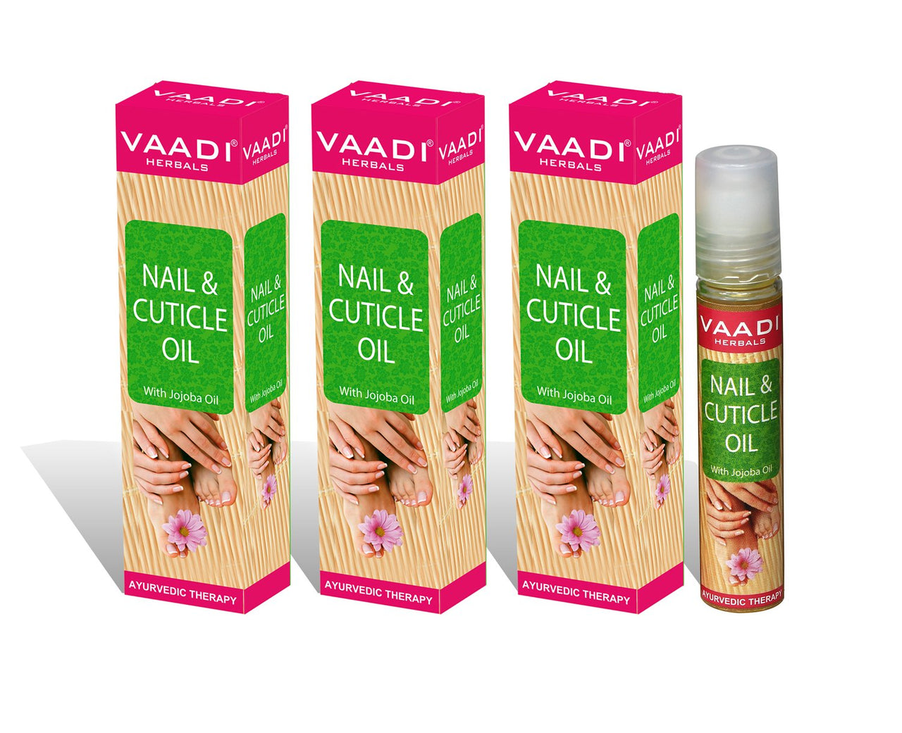 Vaadi Herbals Revitalizing Nail & Cuticle Oil Pack of 3 x 10ml | Prevents Peeling & Cracking of Skin | With Jojoba Oil & Shea Butter