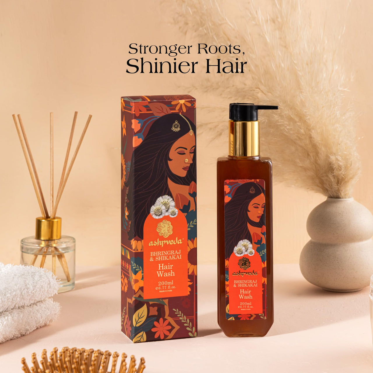 Ashpveda Bhringraj and Shikakai Anti Hair Fall Hair Wash Shampoo - Sulphate and Paraben Free Natural and Ayurvedic Shampoo (200ml)