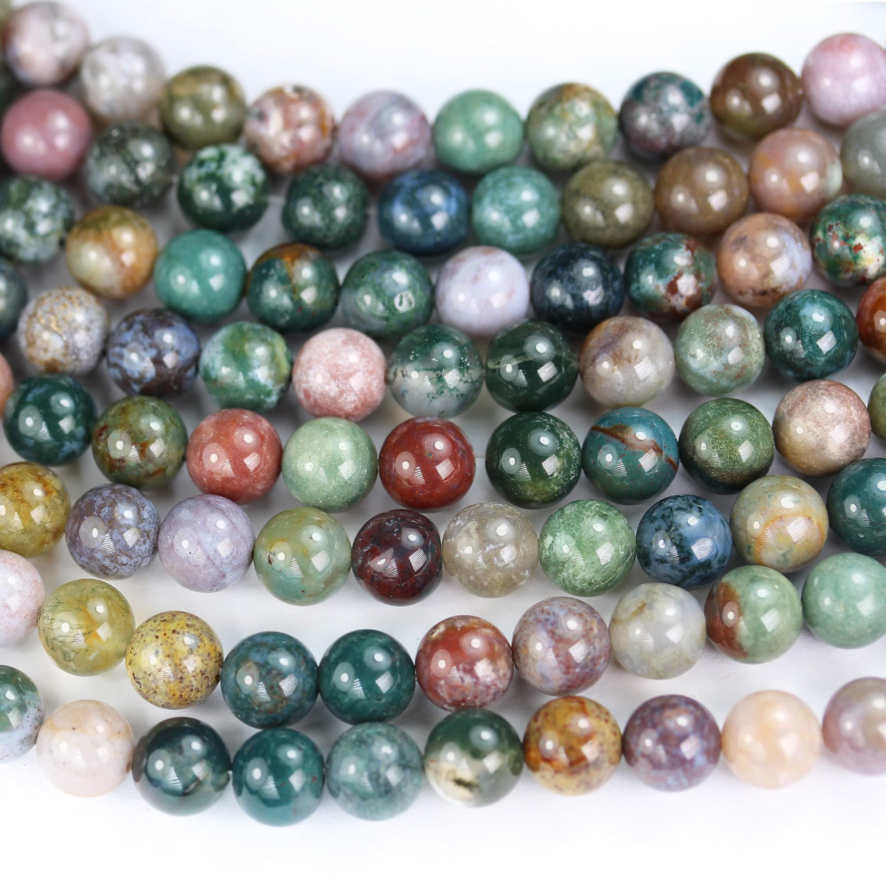 Indian 8mm Agate Beads Gemstone Beads for Jewelry Making Energy Healing Crystals Jewelry Chakra Crystal Jewerly Making Supplies 15.5inch About 46-48 Beads Indian Agate