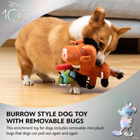 Pumbaa Burrow Dog Toy with Mini Removable Plushes 9in | Disney Dog Toys | Plush Toy for Dogs Inspired by Pumbaa from The Lion King with Crinkle Pumbaa & Bugs Plush Burrow 9 Inch