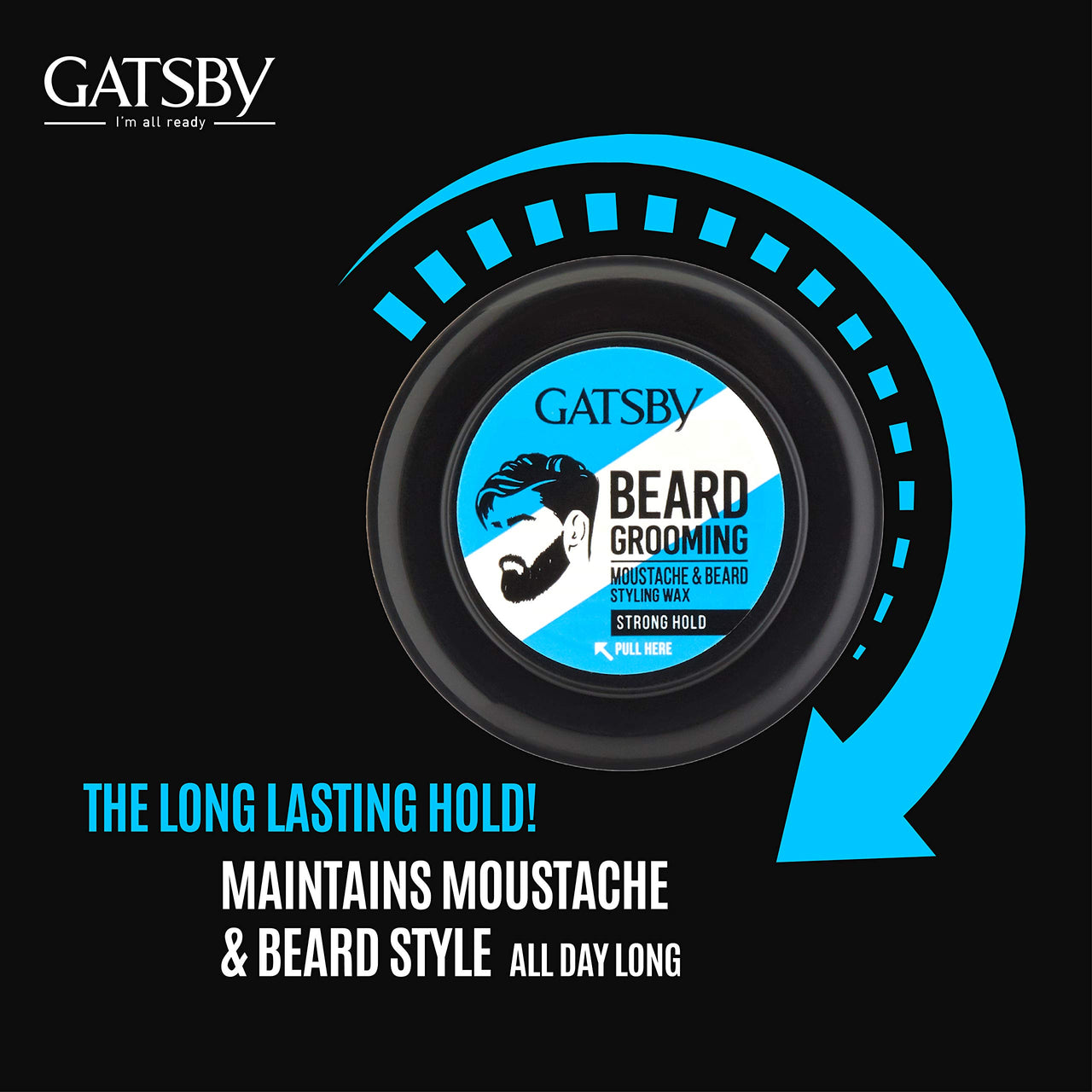 Gatsby Moustache & Beard Styling Wax - Strong Hold 25gm | Contains Natural Ingredients | Powered With Carnauba Wax For Day Long Hold | Non Sticky & Easy Wash Off | Strong Hold Beard Wax | Pack of 2