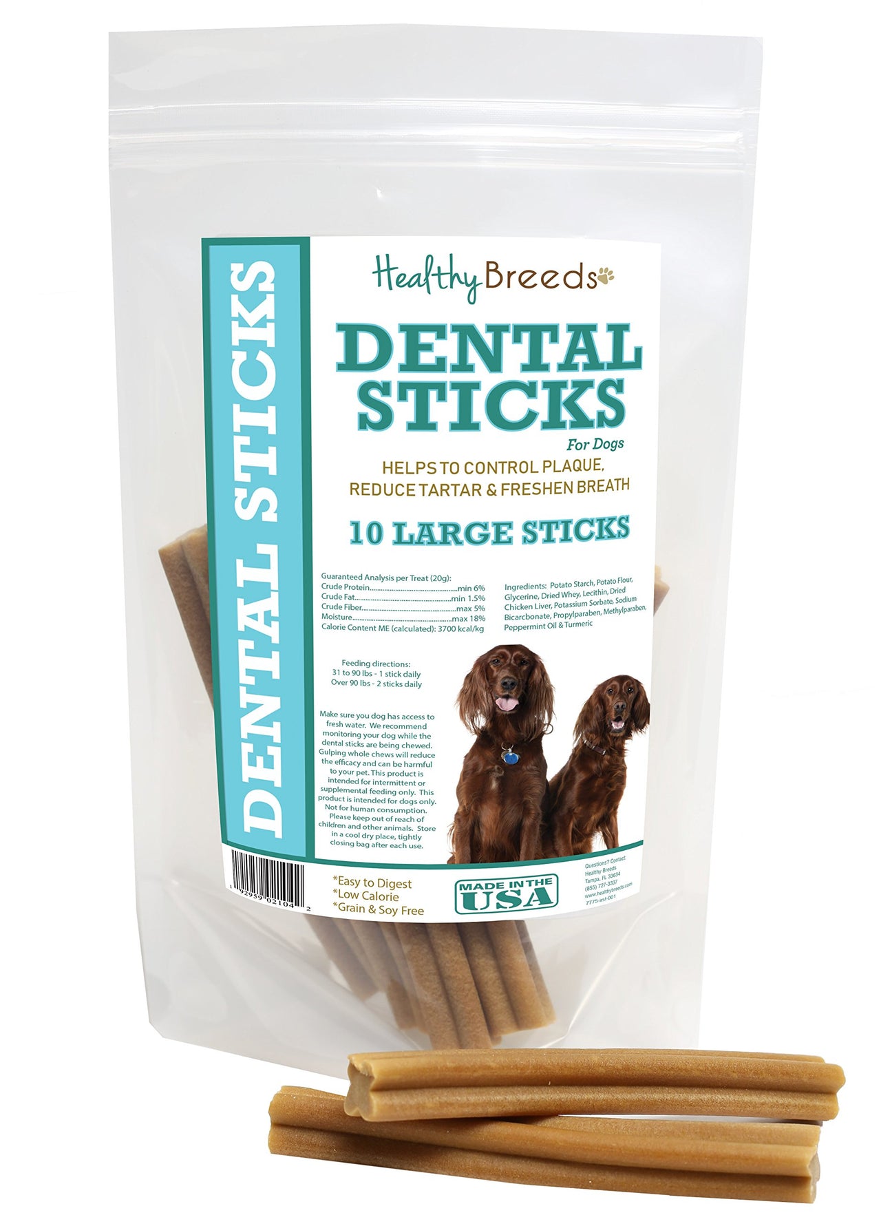 Healthy Breeds Irish Setter Dental Sticks Large 10 Count