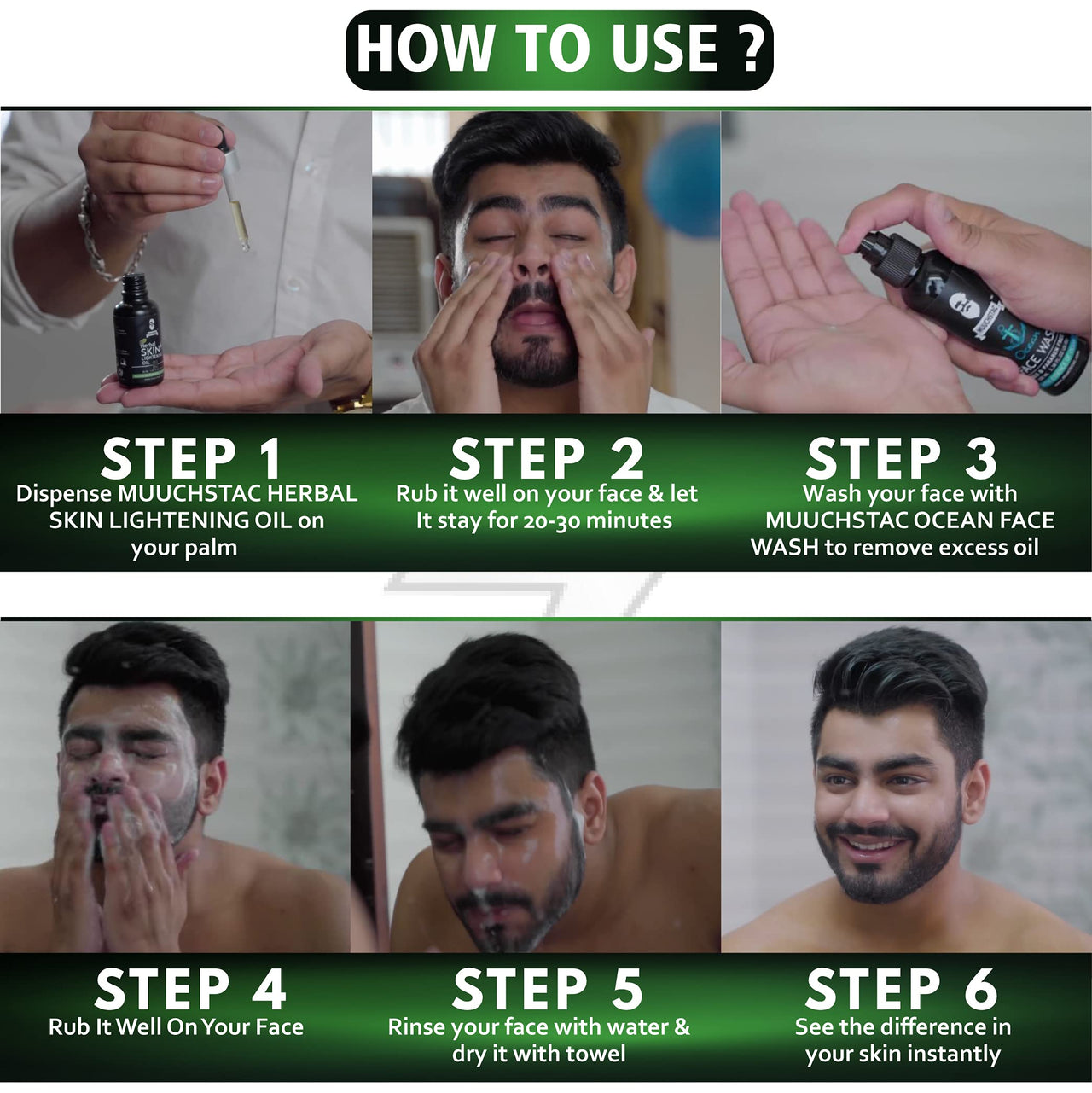 Muuchstac Herbal Skin Lightening Face Oil for Men | Bright & Even Skin Tone, Deeply Hydrates & Nourishes Skin, Promotes Healthy Skin Glow | 30 ml