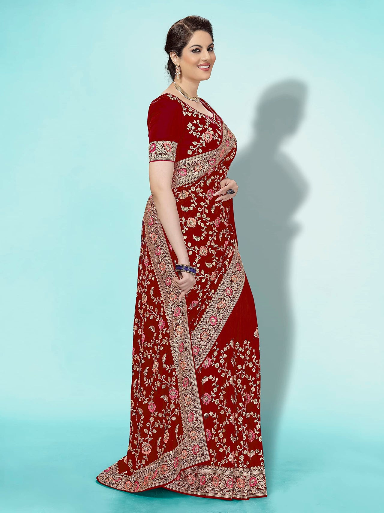 PANASH TRENDS Women's  Banarasi Barfi Silk Saree With Blouse Piece