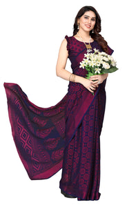 Winza Designer Women's  Chiffon Brasso Printed Saree with Blouse Piece (WDP Brasso Malini W)